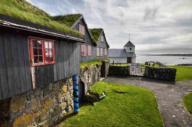 Well insulated by its turf roof, the Kirkjubour farm is the oldest building still inhabited in the archipelago.