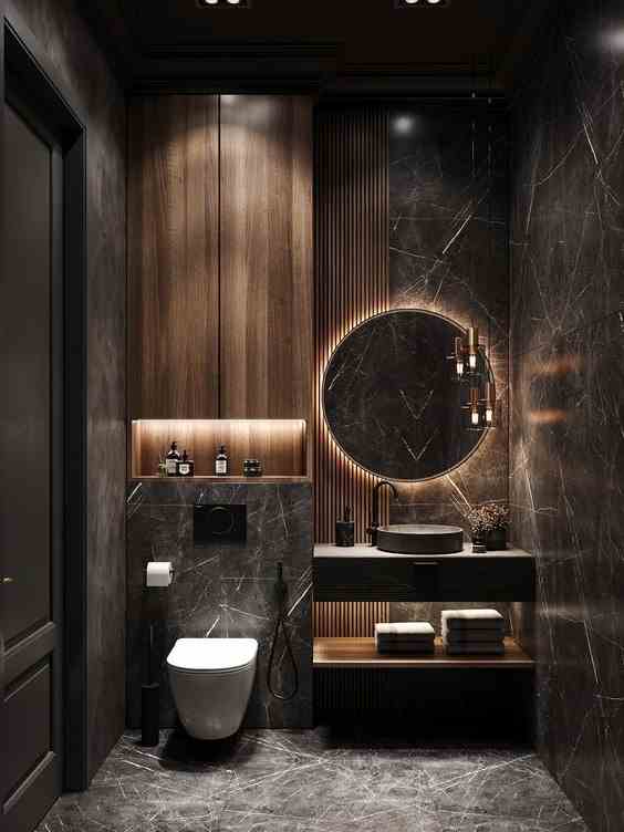 In Black Marble And Ultra-trendy Wood 