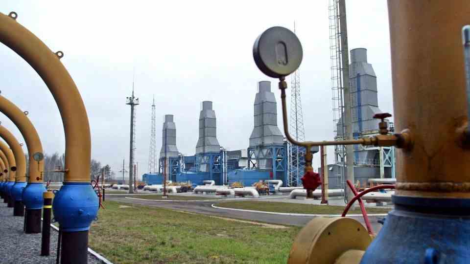 Compressor station of the Yamal-Europe gas pipeline in Nesvig, Belarus