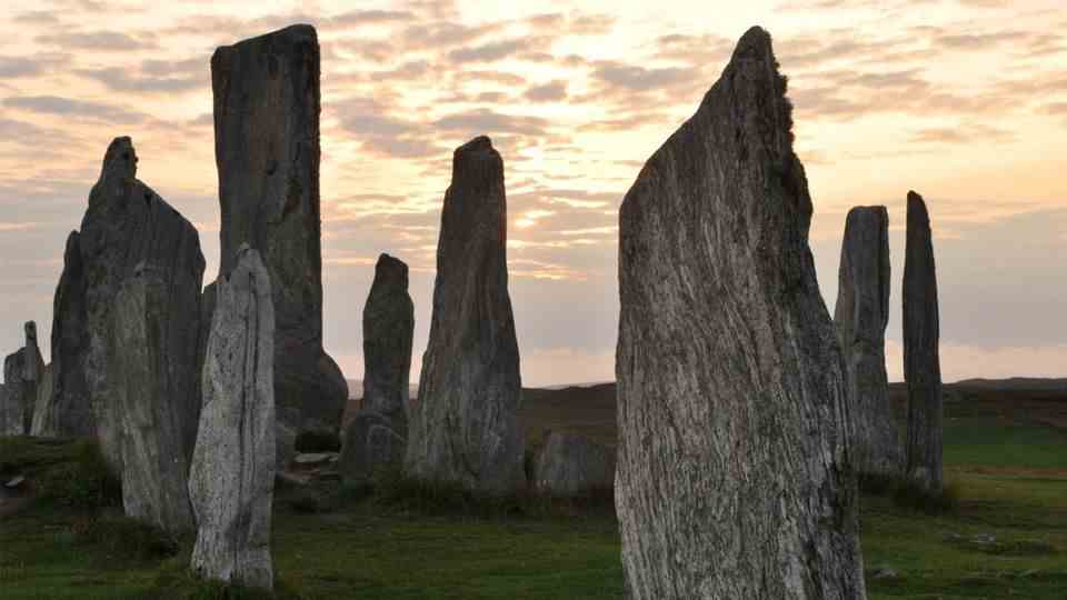 Der Callanish Stone Circle, eine Steinformation auf der Isle of Lewis