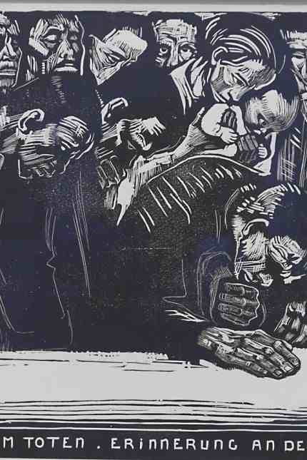 Exhibition: Käthe Kollwitz' woodcut: Lamentation for the murdered Karl Liebknecht.