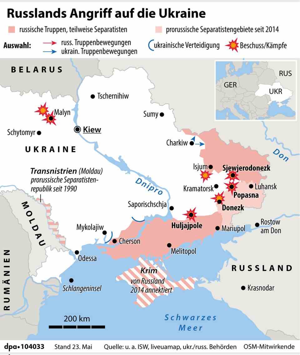 Angriffsgeschehen in der Ukraine