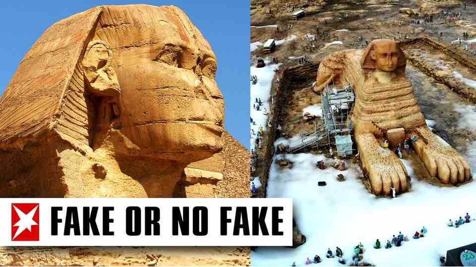 The Sphinx in the snow - is the photo a brazen fake?