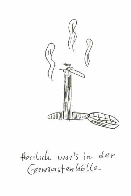 Anniversary: "It was wonderful in the Germanists' hell": Guest book entry by the illustrator Nicolas Mahler, to whom the Literaturhaus dedicated an exhibition in 2019.