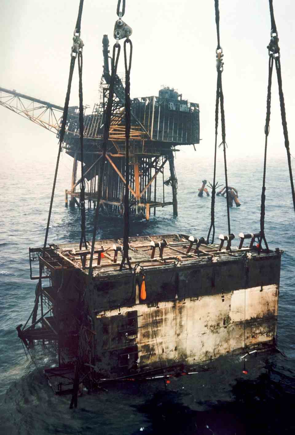 In October 1988 parts of the "Piper Alpha" recovered from the North Sea