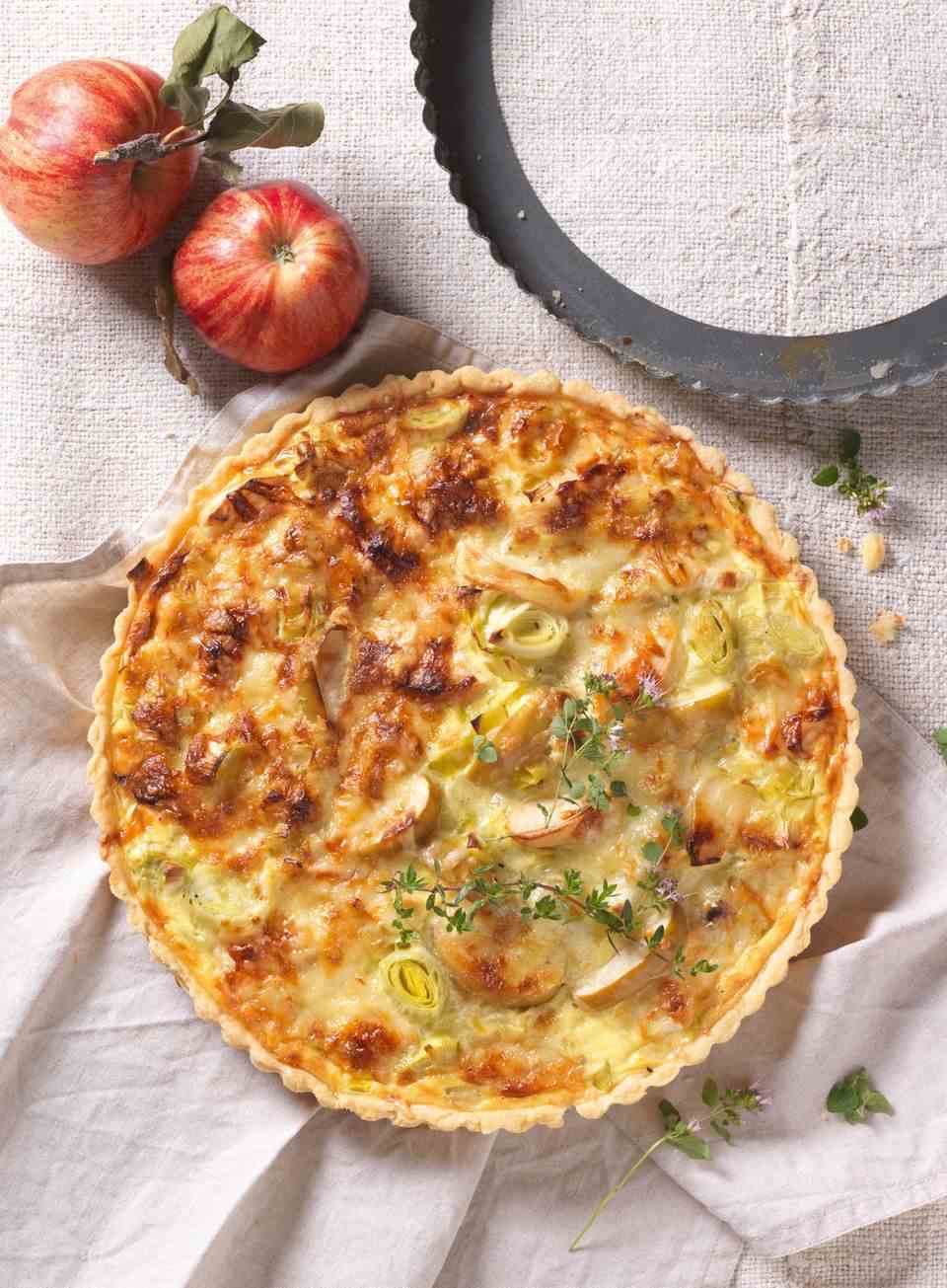 Apple orchard: Apple and leek quiche