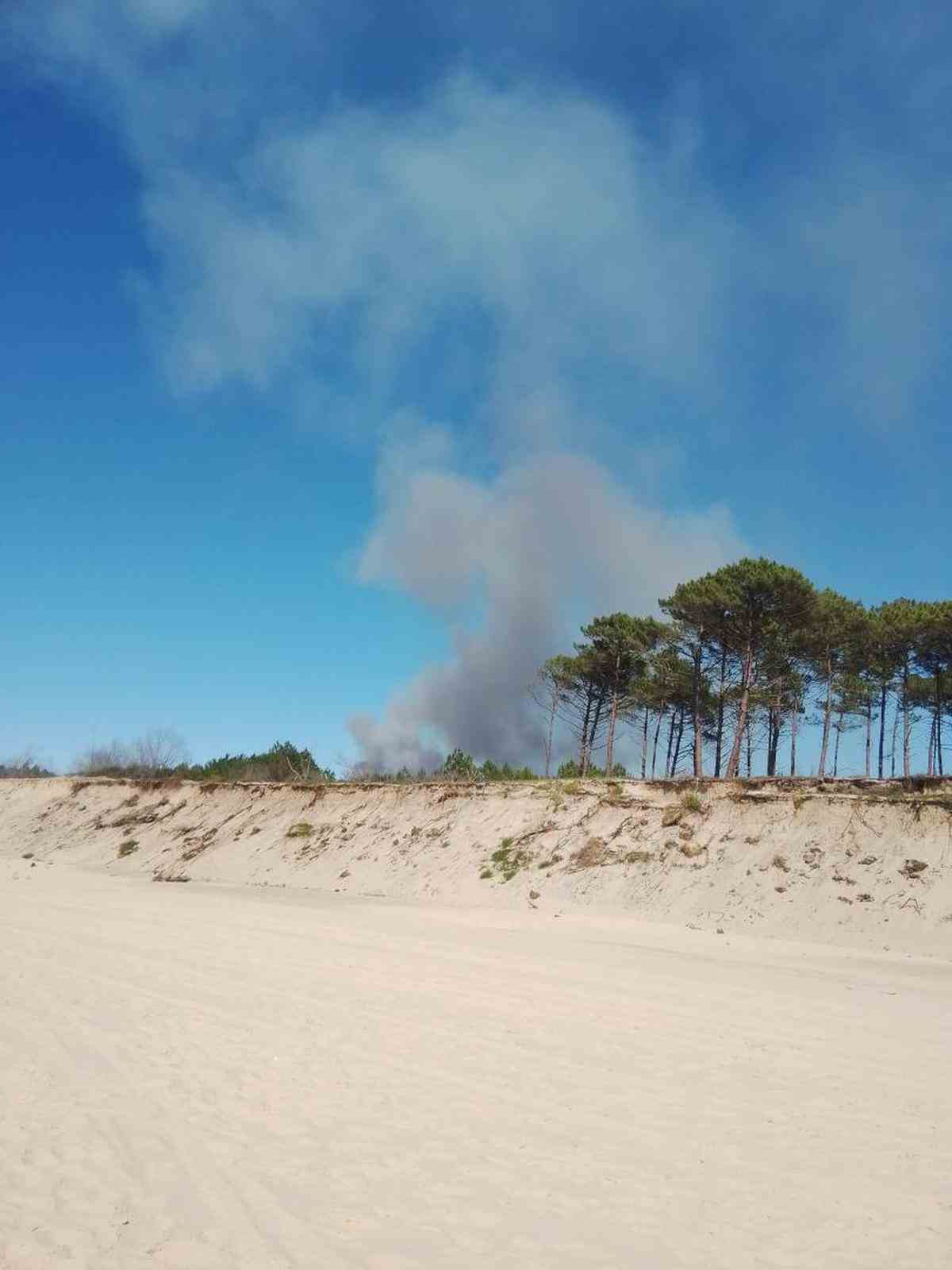Smoke is also visible from ocean beaches.