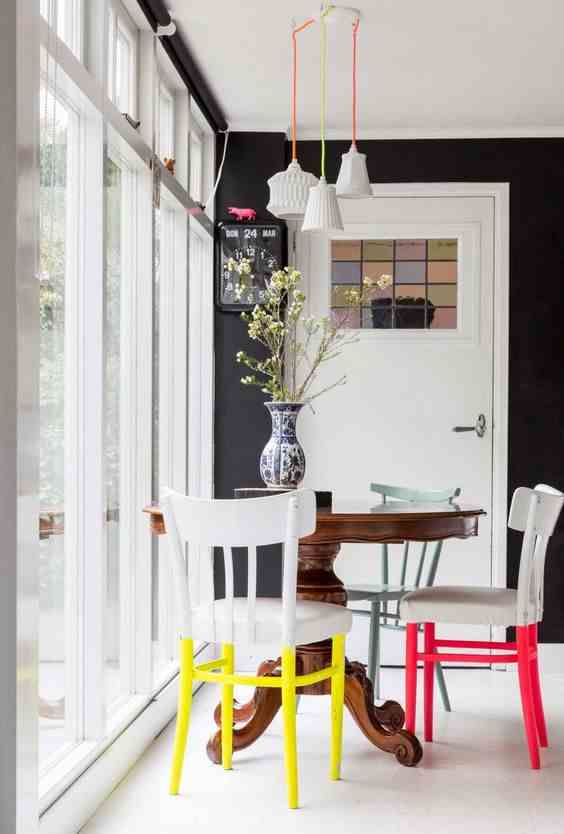 A Rustic Chic And Vibrant Interior In Neon