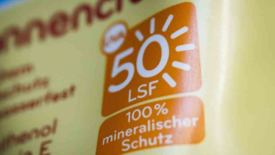 A sunscreen with sun protection factor 50