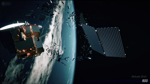 Space debris can also endanger satellites or space stations.  (Photo: Press Office, DLR)