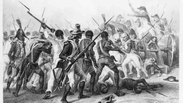 Sudhir Hazareesingh: "Black Spartacus": The Republic is not won in a day.  As late as 1803, the Haitians had to rise again against the French colonialists, as shown here.