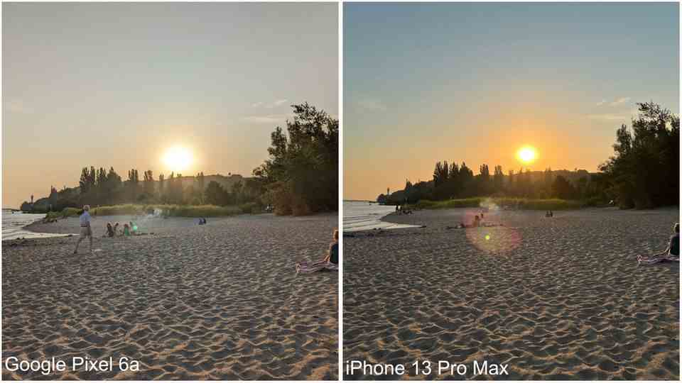 Image comparison between Google Pixel 6a and iPhone 13 Pro Max