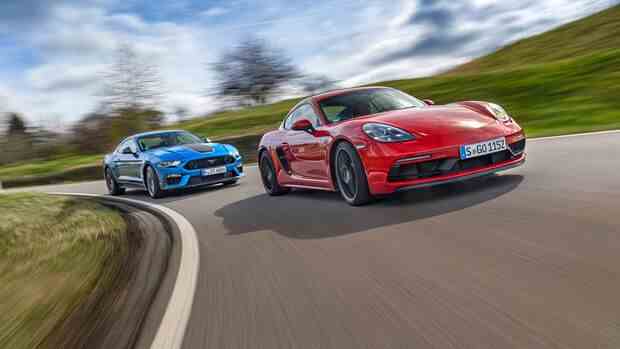 Ford Mustang Coupe V8 Mach 1, Porsche 718 Cayman GTS 4.0