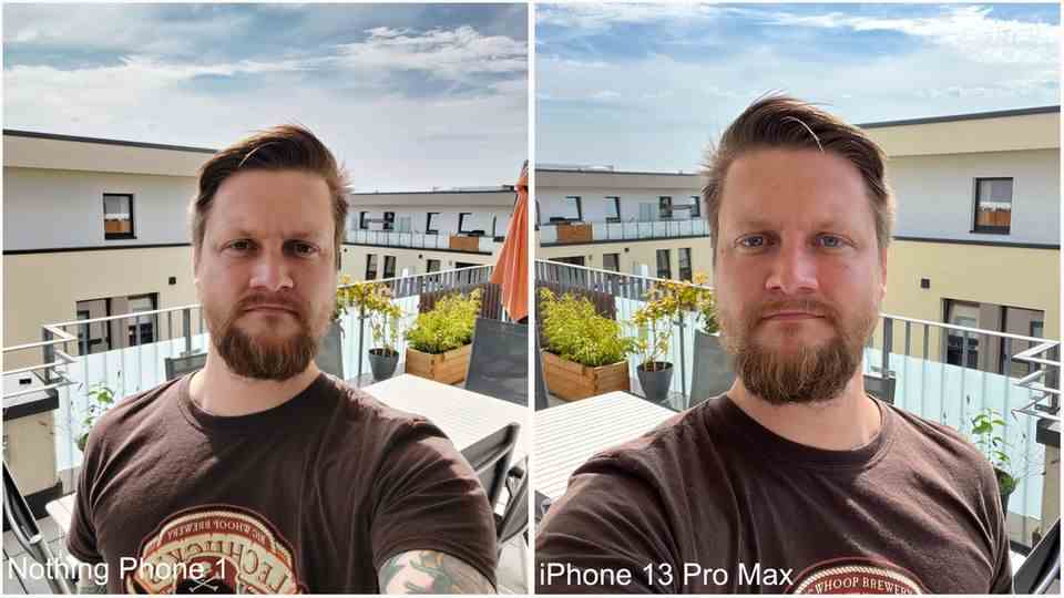 Nothing Phone 1 Comparison iPhone 13 Pro Max Selfie