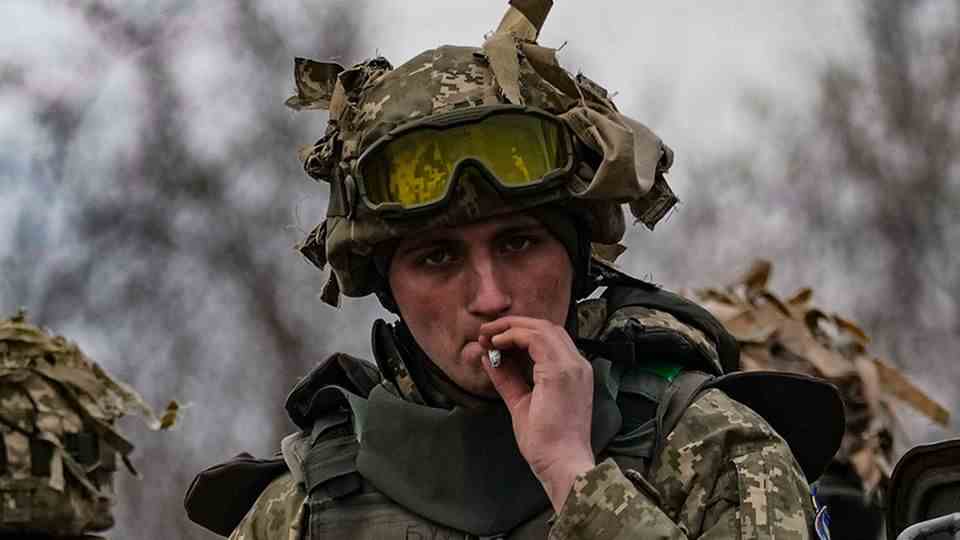 Ukraine-Russia War: A Ukrainian soldier sits on a tank in Kramatorsk