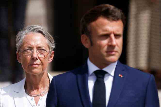 Prime Minister Elisabeth Borne attends with President Emmanuel Macron the 82nd anniversary of the Appeal of June 18, at Mont-Valérien, in Suresnes (Hauts-de-Seine), June 18, 2022.