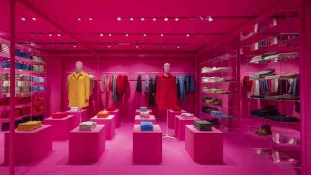 Interior: Pretty pink: This Benetton store in Milan was furnished exactly like its online counterpart.