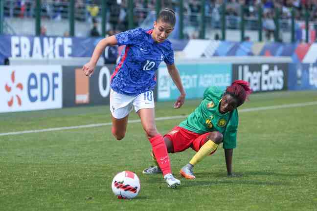 During the Euro preparation match against Cameroon, June 25, 2022 in Beauvais.