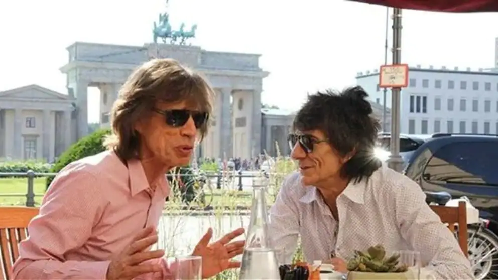 Ronnie Wood posted this photo with Mick Jagger on the 