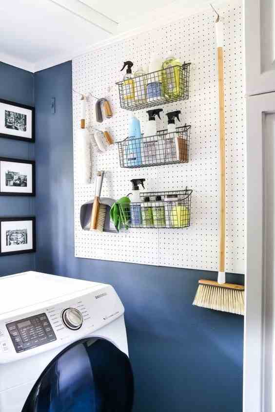 A Wall Panel For An Organized Laundry Room 