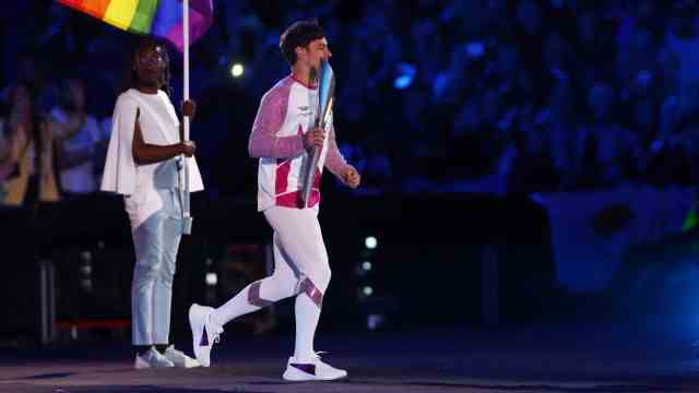 Commonwealth Games: Tom Daley at the Opening Ceremony in Birmingham.