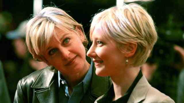 USA: They became America's most famous lesbian couple: Ellen DeGeneres and Anne Heche at a film premiere in 1998.
