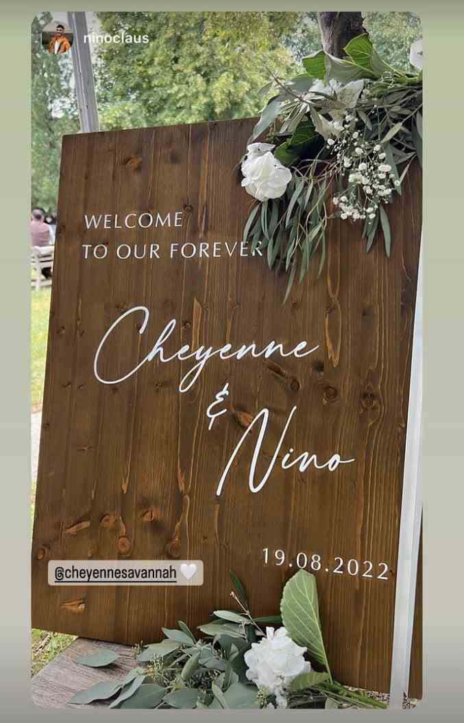 On Friday it was time.  Cheyenne Ochsenknecht married her fiancé Nino