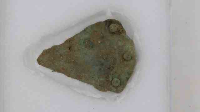Excavation: The blade of a bronze dagger was also excavated.