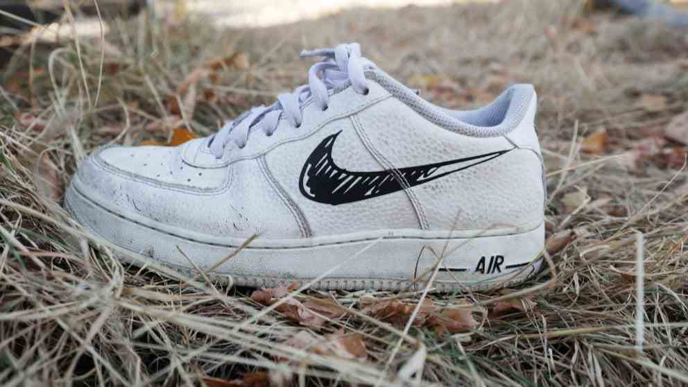 A student's shoe was thrown into the grass verge