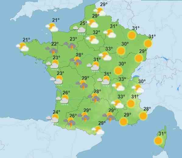 Meteo France forecasts for this Thursday afternoon.