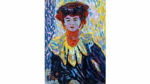 100 years of Museum Folkwang: Karl Ernst Osthaus was closely connected to artists of the bridge like Ernst Ludwig Kirchner, here his "Doris with a ruff" (circa 1906).  He organized two Brücke exhibitions at the same time.