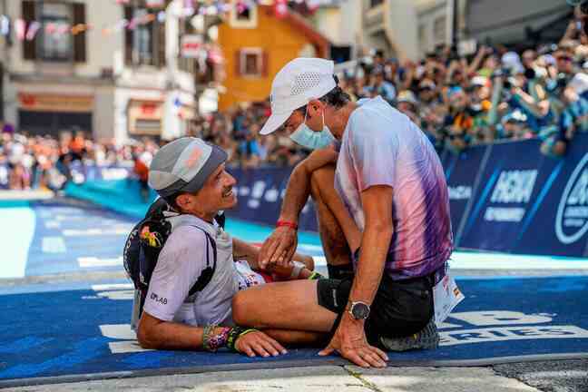 Mathieu Blanchard had a special moment on Saturday at the finish line, alongside Kilian Jornet, his main source of inspiration in trail running.