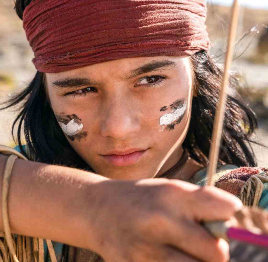 Scene from the film «The Young Chief Winnetou» with Mika Ullritz.