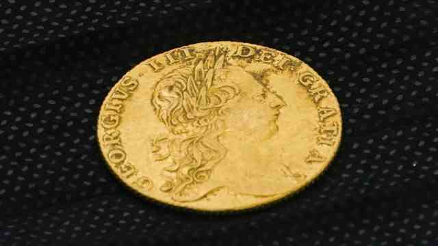 Archeology: A gold guinea belonging to King George III, discovered during excavations at Red Bank Battlefield Park.  The coin was equivalent to a soldier's pay for one month.
