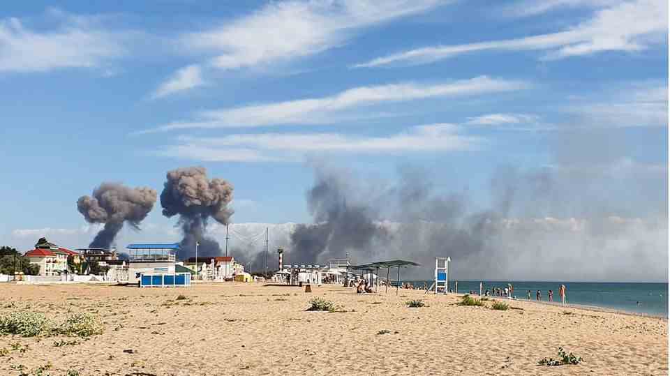 Cloud of smoke over Crimea