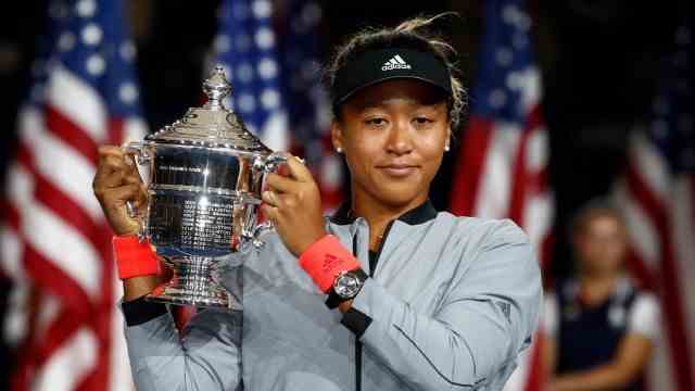 Naomi Osaka at the US Open: Naomi Osaka after her first US Open triumph in 2018.