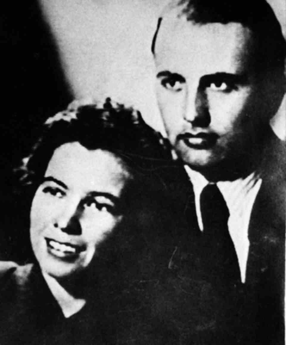 Mikhail Gorbachev with his wife Raissa as a young couple
