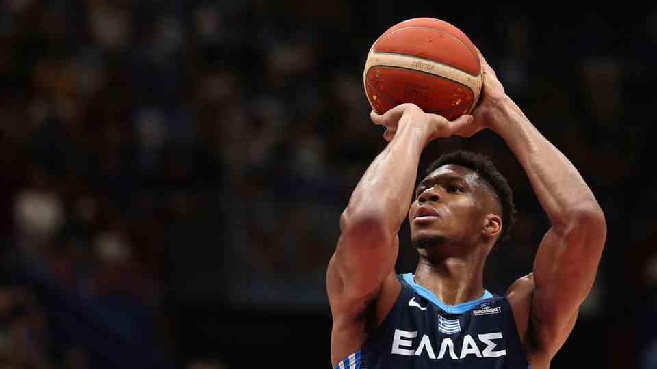 Giannis Antetokounmpo in the opening match of the European Basketball Championship