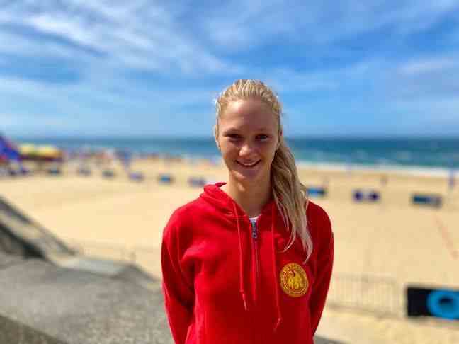 Nikita, from the Hossegor club, takes part in the French coastal sport rescue championships.