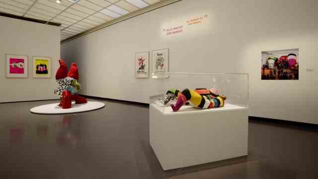 Art: exhibition view in the Kunsthaus Zurich with a small "Model for Hon"Niki de Saint Phalle's walk-in female sculpture from 1966.