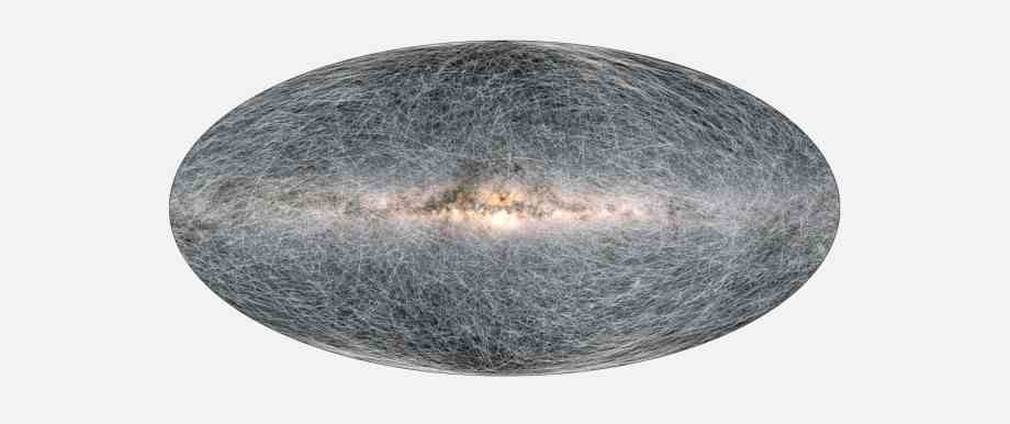 Triennale Milan: Gaia's stellar motion for the next 400,000 years.  Taken by the ESA Space Telescope in 2020.