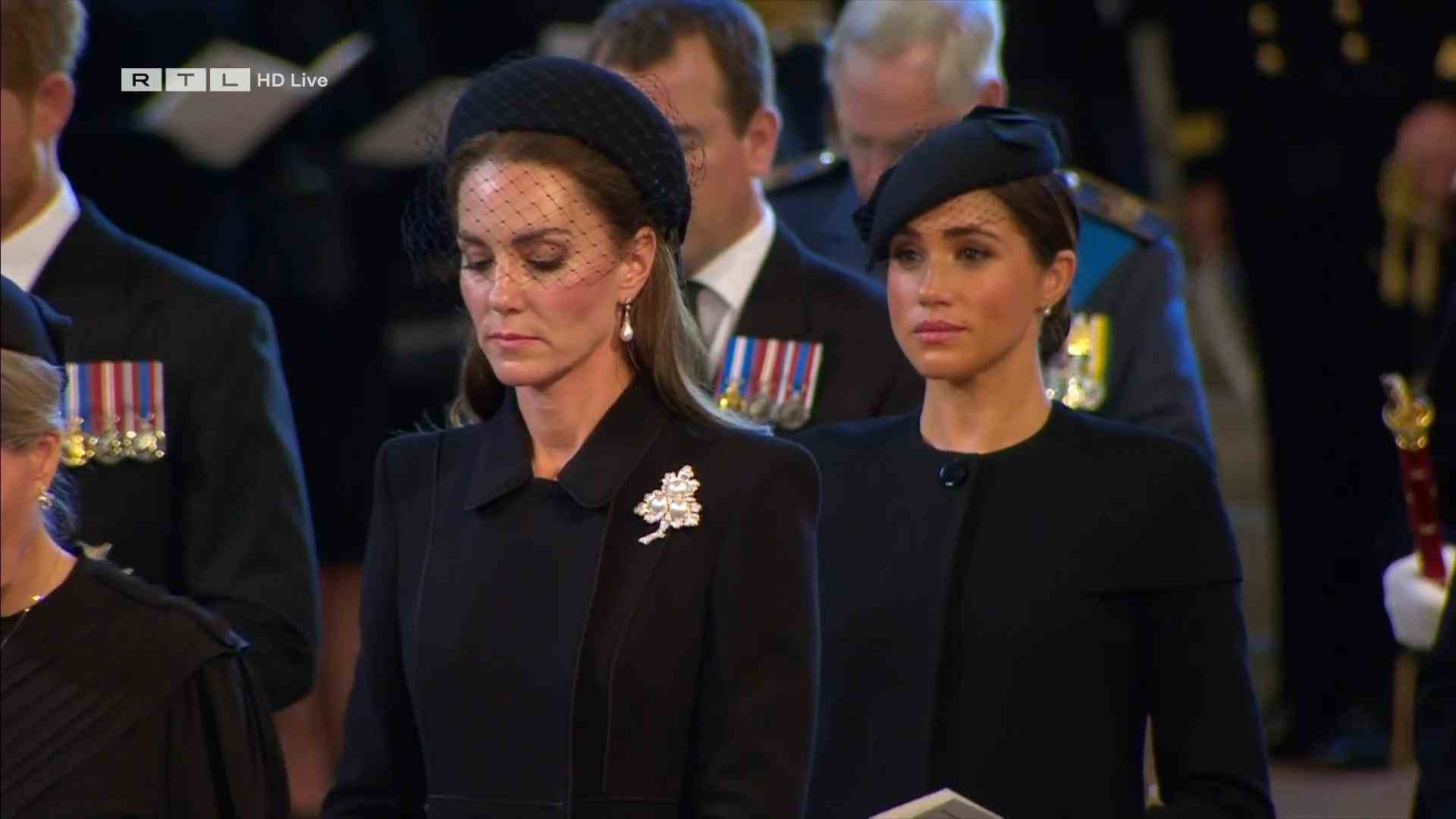 Princess Kate & Duchess Meghan unite mourning for the Queen