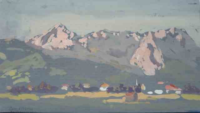Exhibition in Garmisch-Partenkirchen: In the great outdoors, Clemens Fränkel creates excellent gouaches like those of "Zugspitz Group Garmisch early in the morning".