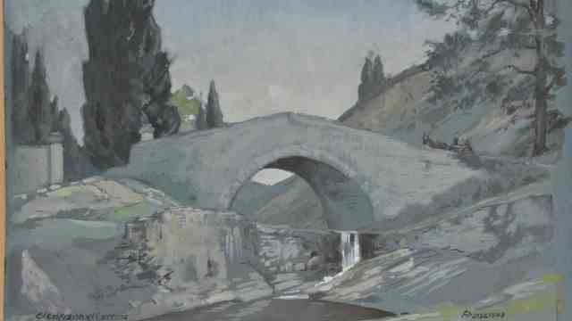 Exhibition in Garmisch-Partenkirchen: One of Clemens Fränkel's last paintings: the bridge near Florence.