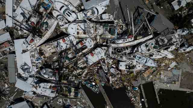hurricane "ian": The yachts in Fort Myers harbor are devastated, just as if a tsunami had rolled over them.