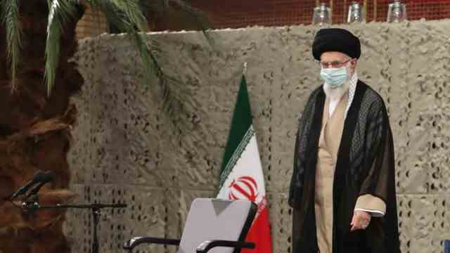 Uprisings: His regime will probably not shy away from rampant violence: Ayatollah Ali Khamenei, Iran's supreme leader, in Tehran last week.