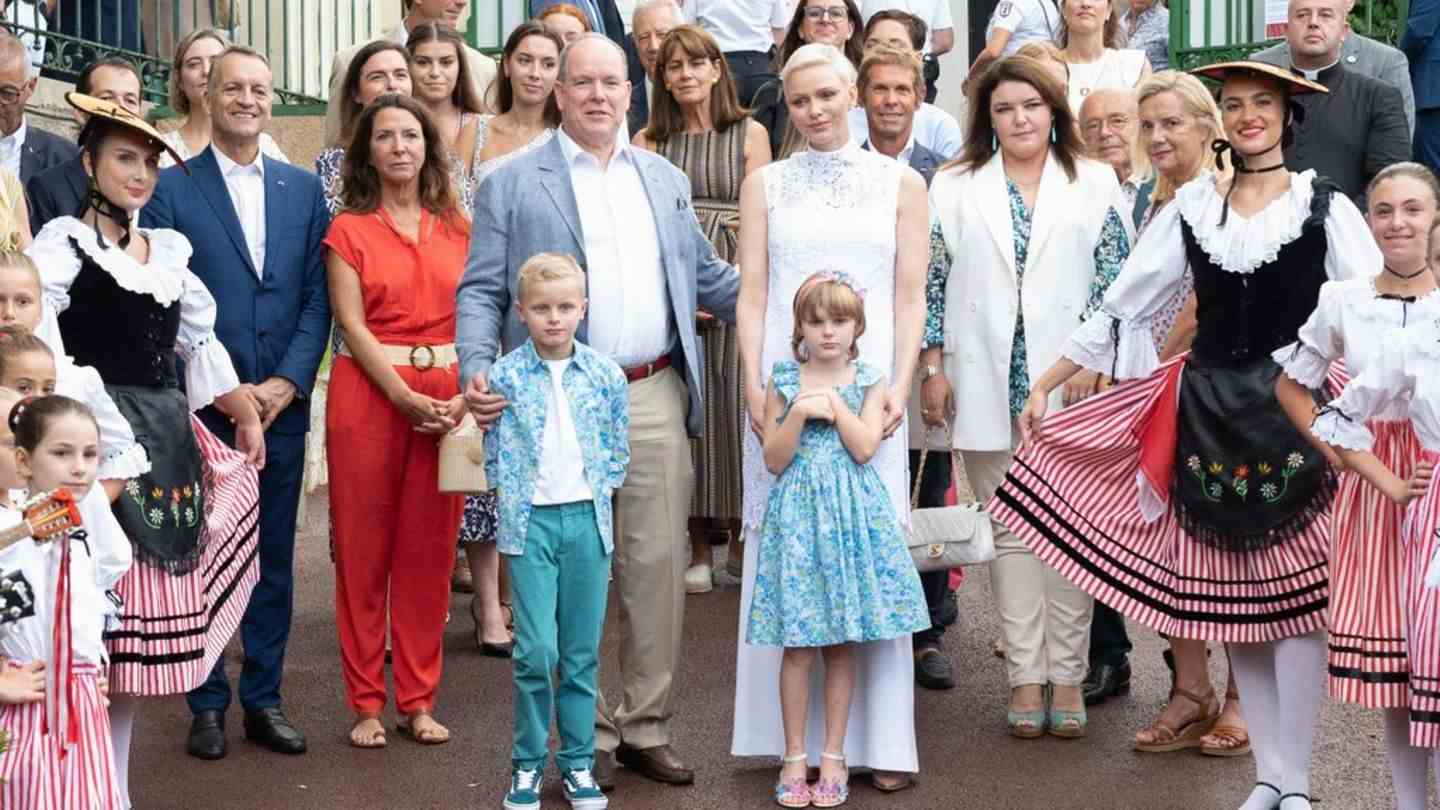 Prince Albert and Charlène with the twins at a traditional Monegasque picnic "U Cavagnetu".