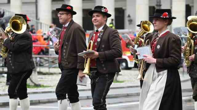 Tradition: Members of the Hechendorf brass band at the parade.