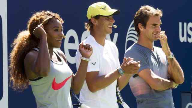 US Open: Icons at work: Serena Williams, Rafael Nadal, Roger Federer in a photo from 2013.