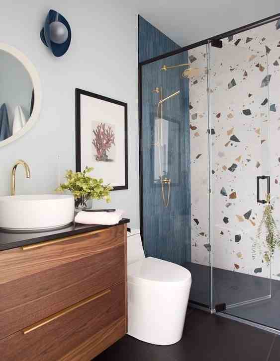 A Terrazzo Pattern To Liven Up A Small Bathroom 